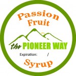 Custom designed passion fruit syrup sticker from moo.com